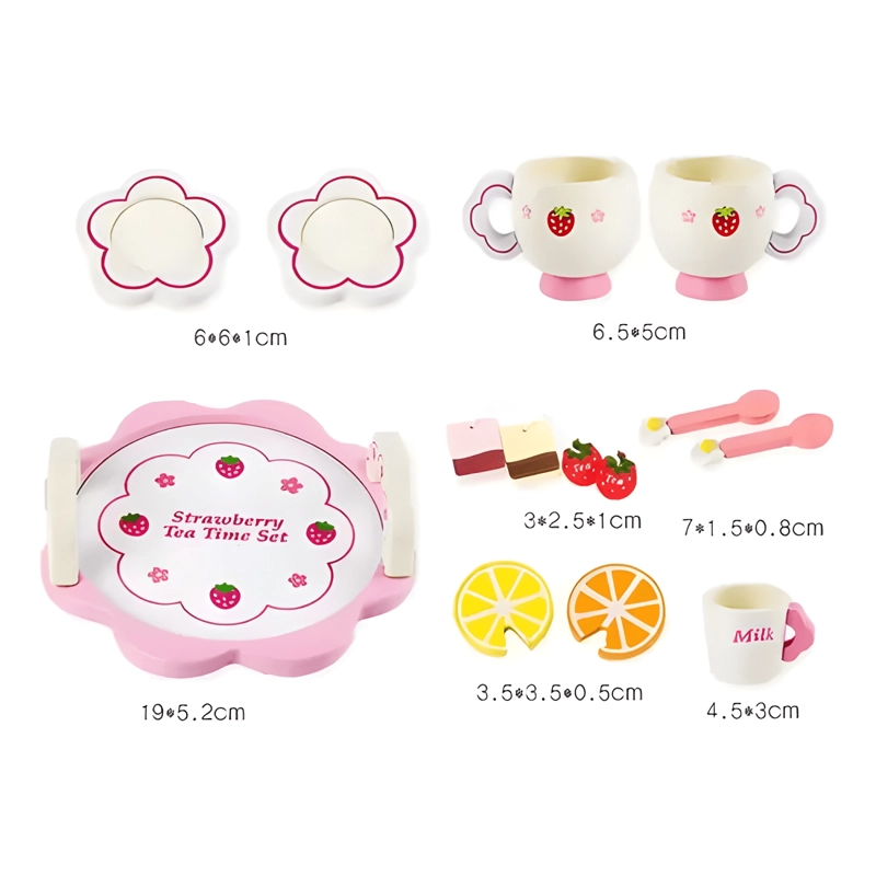 SET DE TAZAS DE TE  DE MADERA JUEGO DIDACTICO NIÑOS - 3