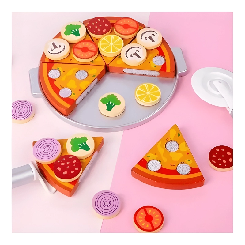 HORNO PARA PIZZA JUGUETE DE MADERA JUEGO DIDACTICO - 2
