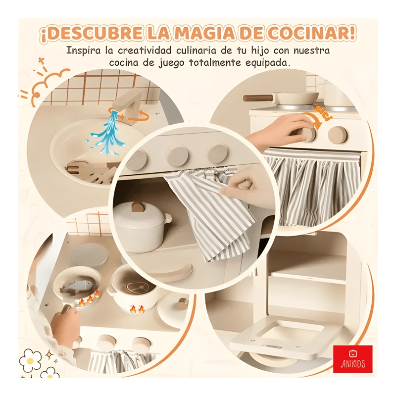 COCINA DE MADERA INFANTIL ESTILO RUSTICO PARA NIÑOS #1 - 1
