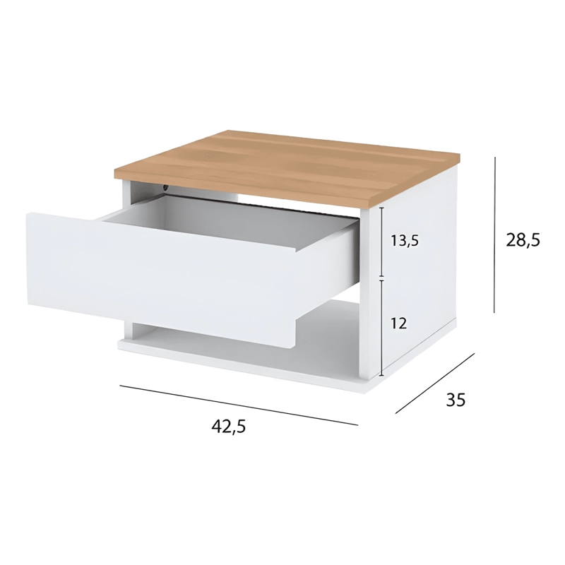 PACK 2 MESITAS DE NOCHE FLOTANTES DE 1 CAJON - 1