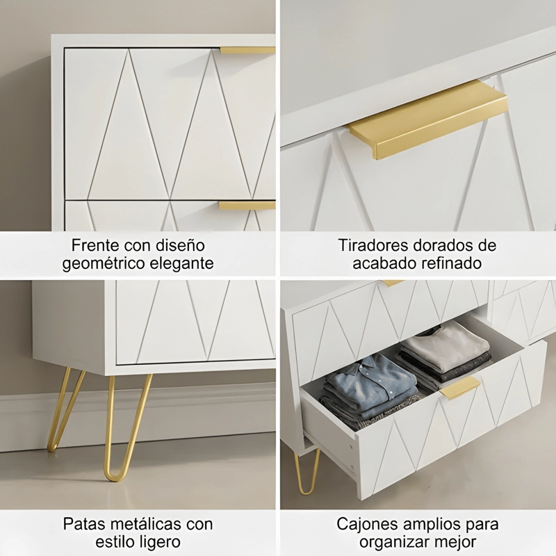 COMODA ZAPATERO ORGANIZADOR DB08 ACABADO MATE BLANCO - 3