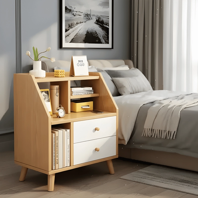 VELADOR DORMITORIO 4 NIVELES Y 2 CAJONES 50X30X61CM - 1