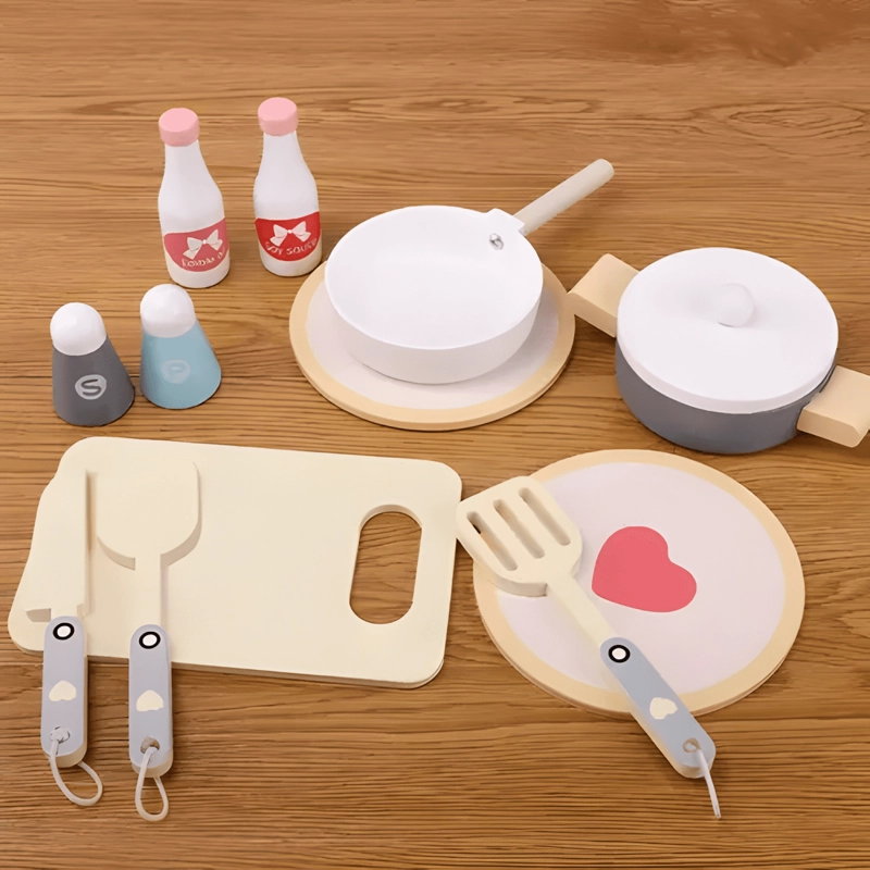 JUEGO SET DE COCINA CON UTENSILIOS DE MADERA - 3