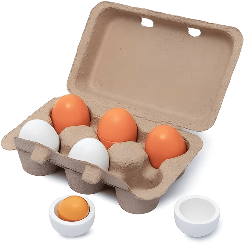 JUGUETE HUEVOS DE MADERA DIDACTICO PARA NIÑAS Y NIÑOS - 4