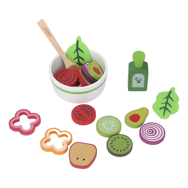 ENSALADA DE VERDURAS JUGUETE DIDACTICO DE MADERA #3 - 1