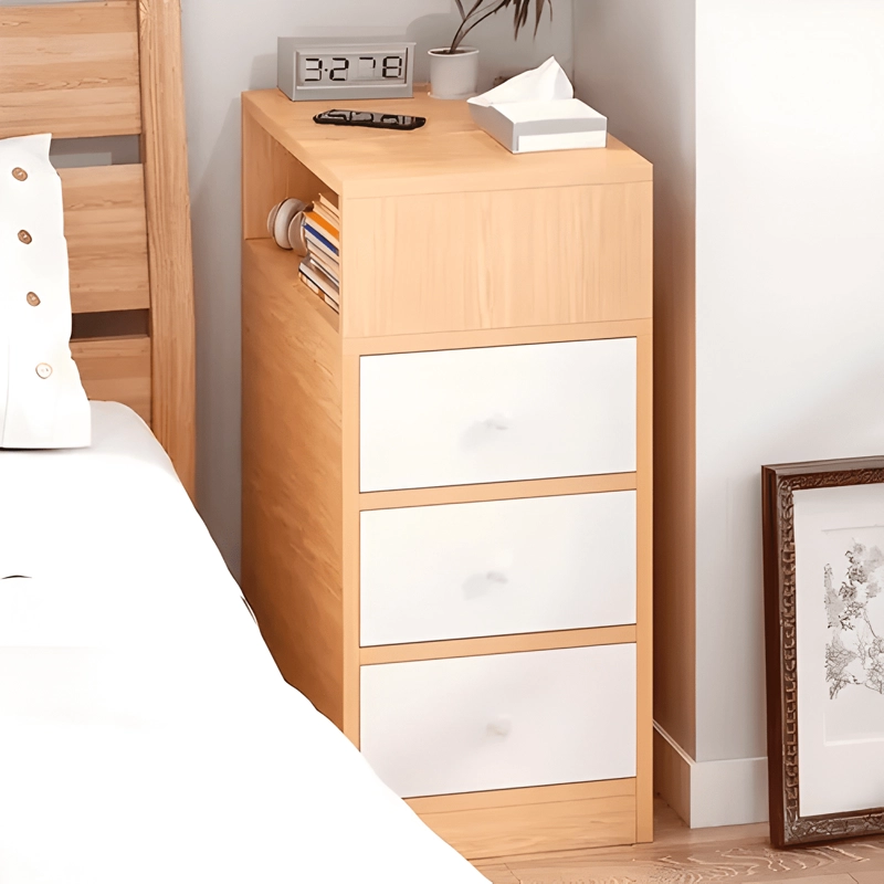 VELADOR ANGOSTO 3 CAJONES BICOLOR CHIC HOME - 1