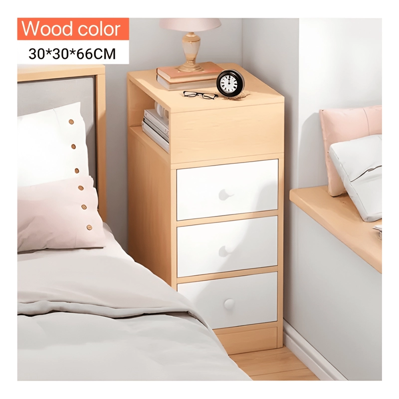 VELADOR ANGOSTO 3 CAJONES BICOLOR CHIC HOME - 2
