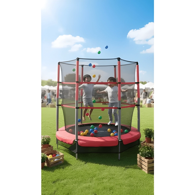 CAMA ELASTICA SALTARINA CON MALLA PARA NIÑOS 1,4 M - 4