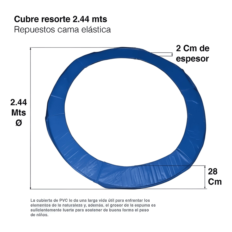 ALMOHADILLA DE SEGURIDAD PARA CAMA ELASTICA 2,44 M #3 - 1