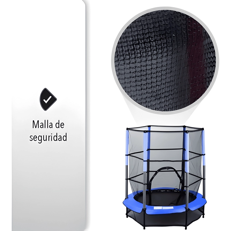 CAMA ELASTICA SALTARINA PARA NIÑOS 1,4 M AZUL Y PLATEADO - 1