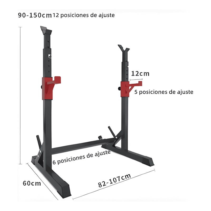 SQUAT RACK AJUSTABLE FITPRO CON SOPORTE DE BARRA 300 KG #11 - 4