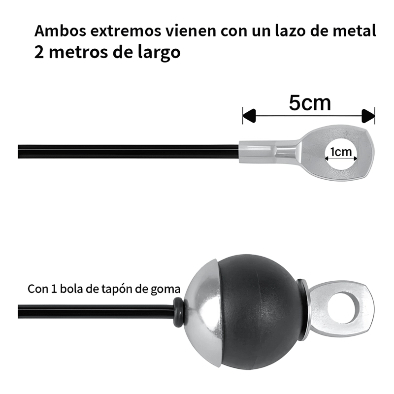KIT 8 SISTEMA DE CABLE CON POLEA PARA MAQUINA #1 - 1