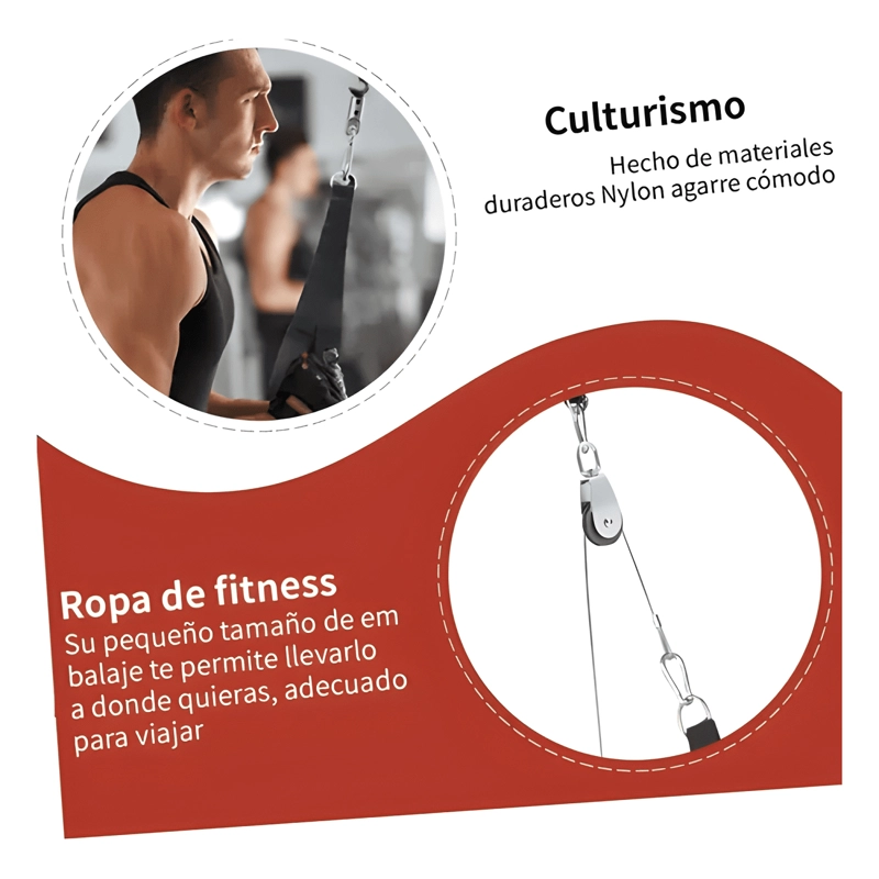 KIT 8 SISTEMA DE CABLE CON POLEA PARA MAQUINA #1 - 4