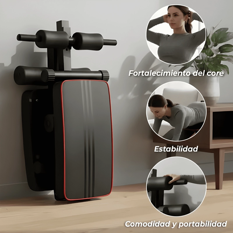 BANCA ABDOMINAL PLEGABLE SPORTIME ELITE-1030 CON COJIN NEGRA - 3