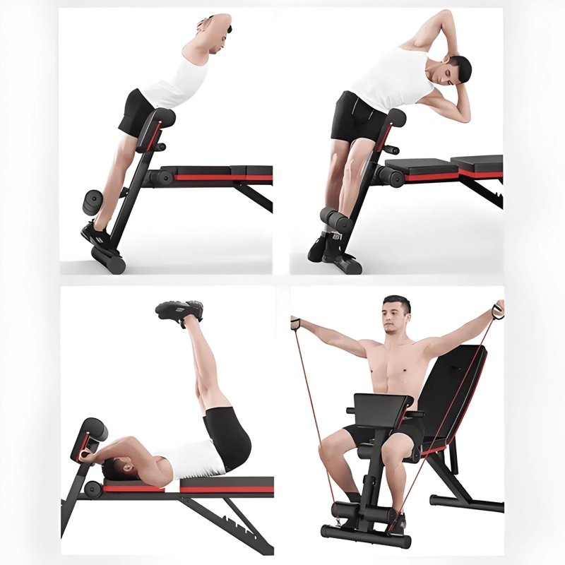 BANCO ABDOMINAL PLEGABLE CON RESPALDO 7 POSICIONES NEGRO #2 - 2