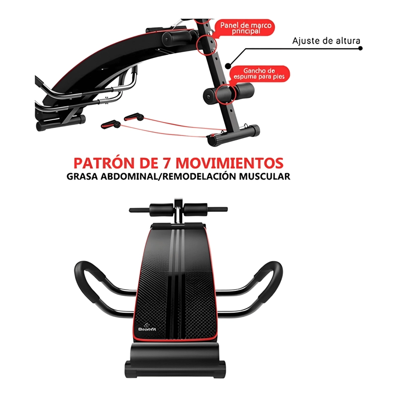 BANCO DE ABDOMINALES BOOMFIT AJUSTABLE 4 MODOS NEGRO #1 - 2