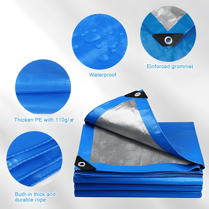 LONA CUBRE PISCINA IMPERMEABLE CON OJETILLOS 4X8 M #1 - 2