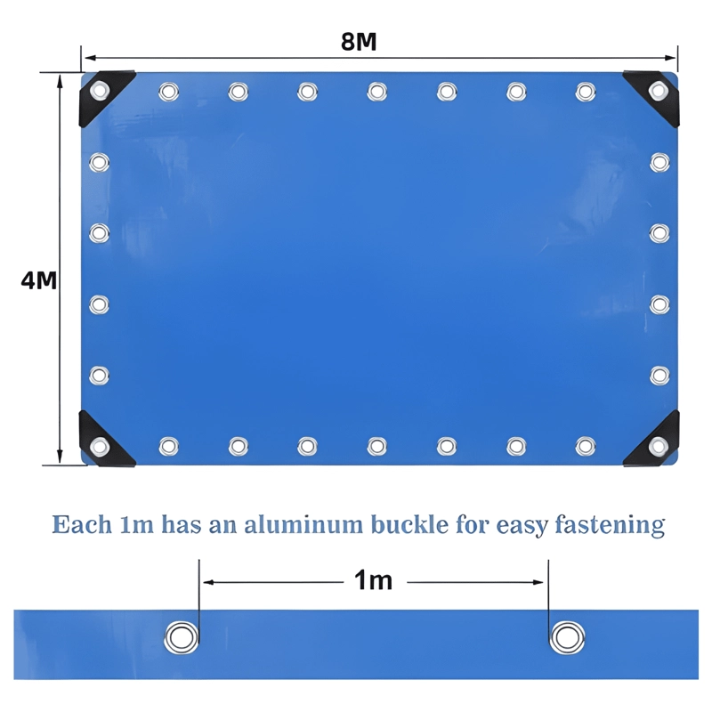 COBERTOR DE PISCINA LONA MULTIUSO CON OJETILLOS 8X4 M #6 - 1