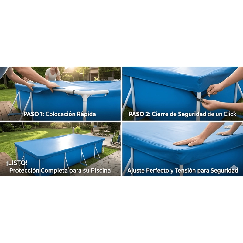 LONA COBERTORA IMPERMEABLE PARA PISCINA 4 X 2,11 M AZUL - 4