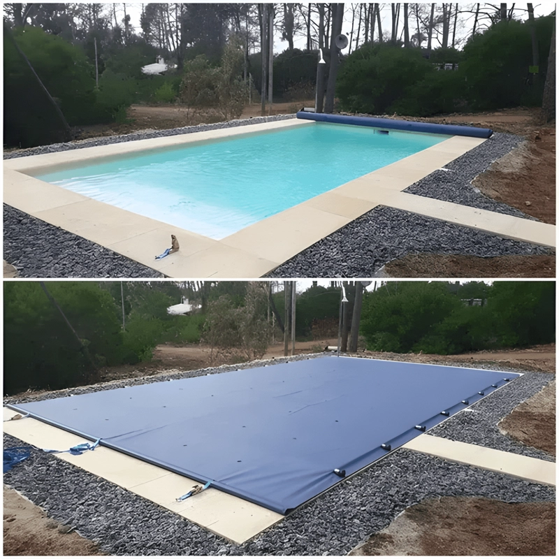 COBERTOR DE PISCINA REFORZADO 540 G/M2 CON OJETILLOS 8X4 M - 1