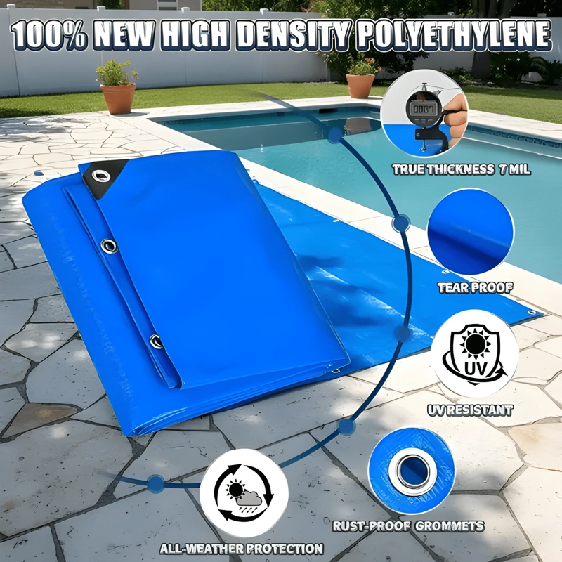 COBERTOR DE PISCINA LONA MULTIUSO CON OJETILLOS 8X4 M #4 - 2