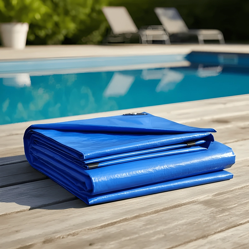 LONA CUBRE PISCINA UNIVERSAL IMPERMEABLE 2X4 M AZUL - 1