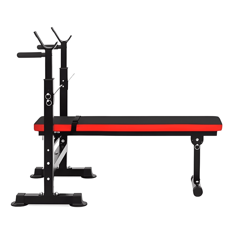 BANCA ABDOMINAL MULTIFUNCIONAL PLEGABLE PARA PESAS NEGRA - 2