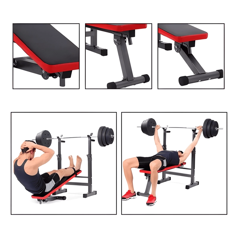 BANCA ABDOMINAL MULTIFUNCIONAL PLEGABLE PARA PESAS NEGRA - 3