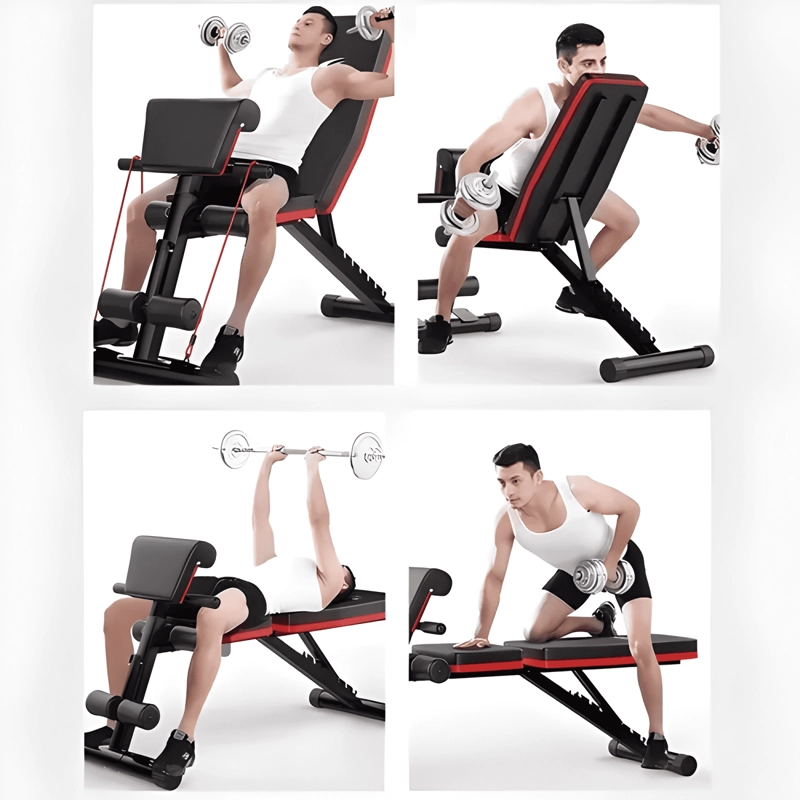BANCO ABDOMINAL PLEGABLE CON RESPALDO 7 POSICIONES NEGRO #1 - 2