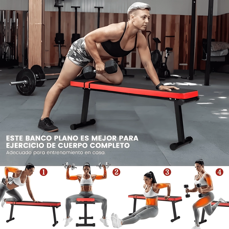 BANCO PLANO ACOLCHADO DE ENTRENAMIENTO Y MUSCULACION - 4