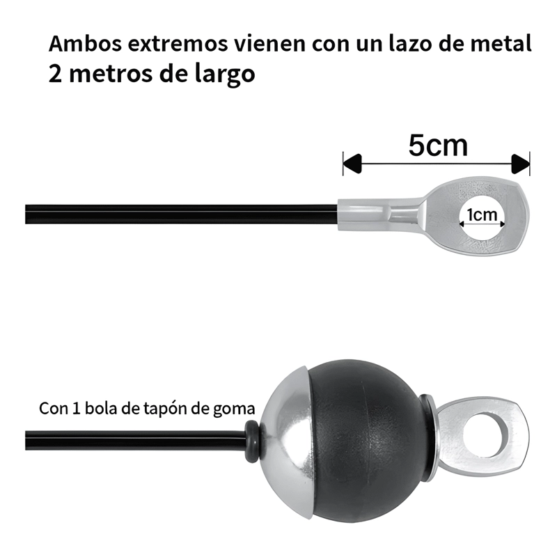 KIT 8 SISTEMA DE CABLE CON POLEA PARA MAQUINA #2 - 1