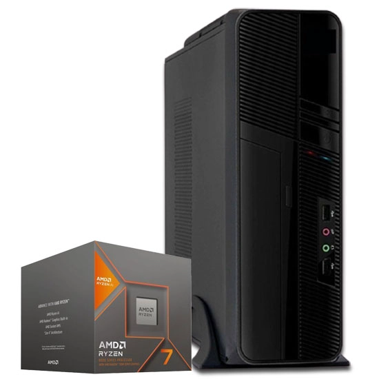 PC COMPU ELITE SLIM AMD RYZEN 7 8700G 8-CORE RADEON + 16GB DDR5 + WIFI - 1