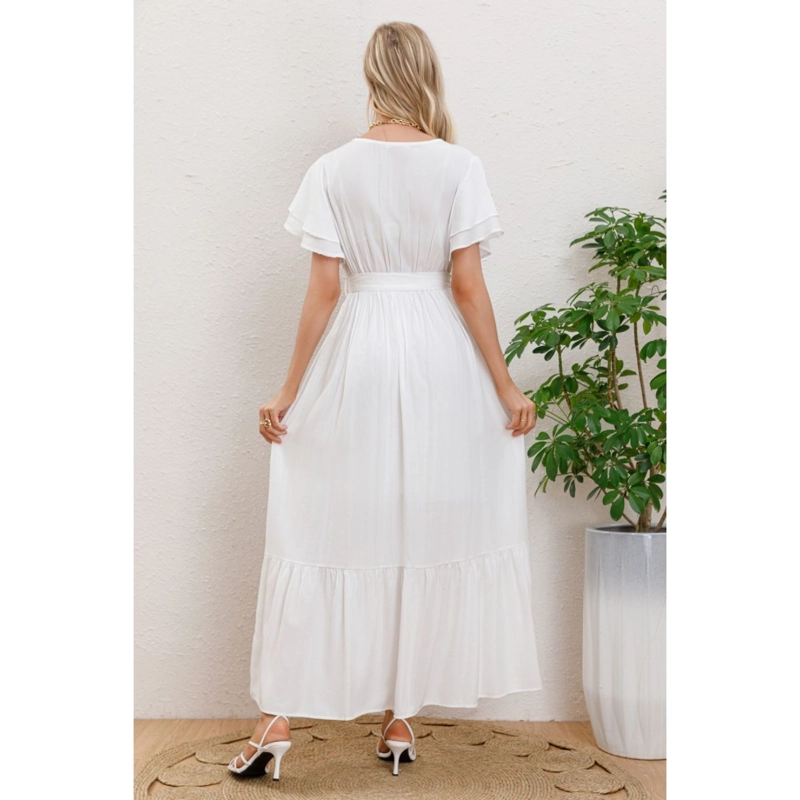 MAXI VESTIDO LARGO PRIMAVERA MUJER ABERTURA CUELLO V 326 - 3