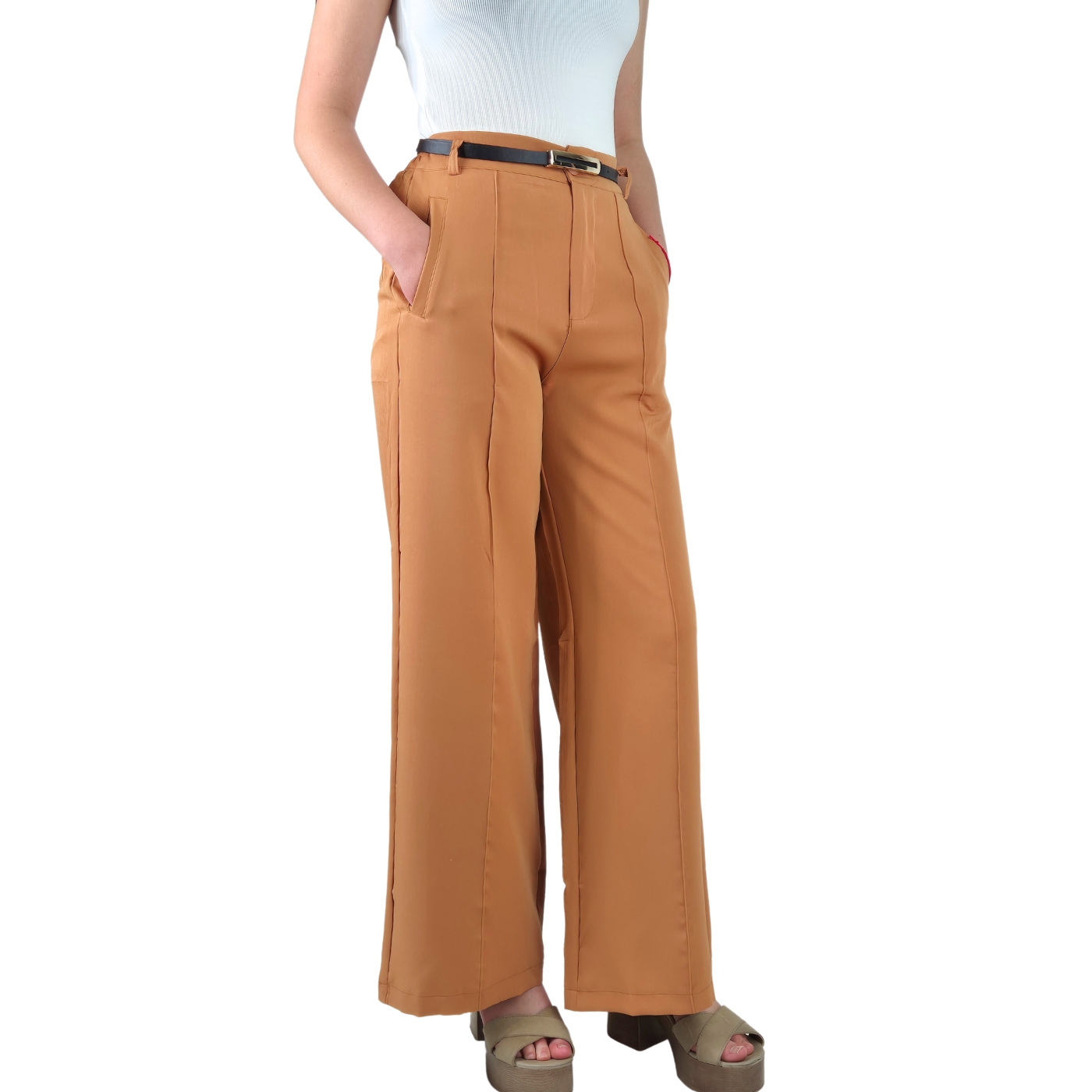 PANTALON PALAZZO VESTIR SEMI FORMAL CASUAL TIRO ALTO 054 - 3