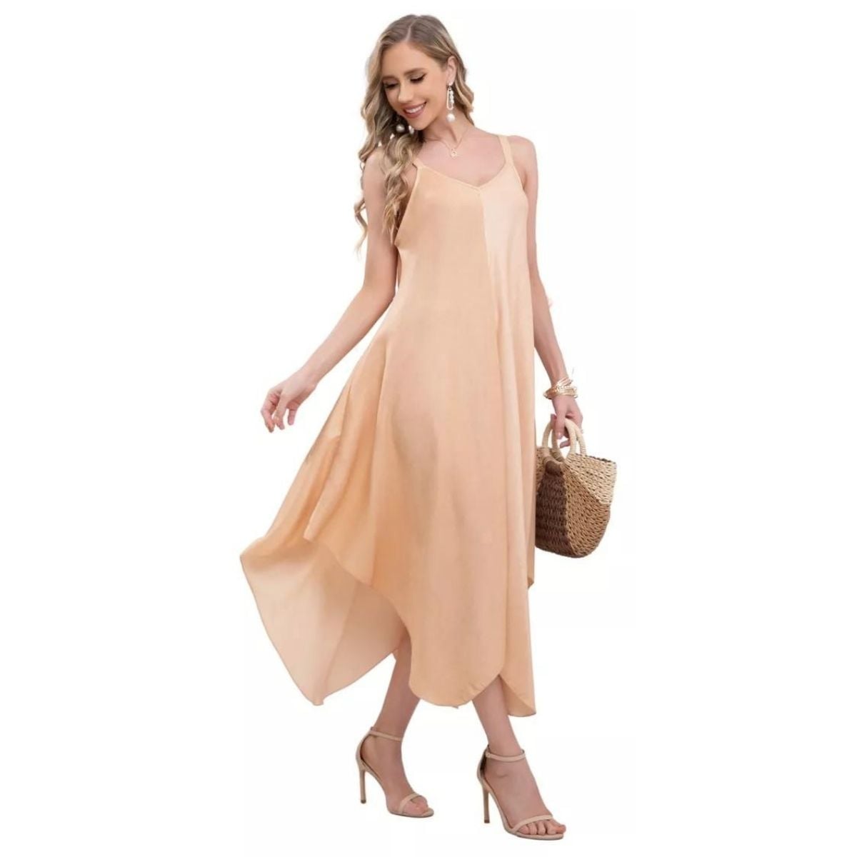 MAXI VESTIDO MUJER LIKESHOP LARGO ASIMÉTRICO VERANO PREMIUM 319 - 1