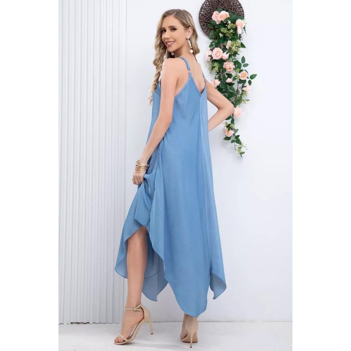 MAXI VESTIDO MUJER LIKESHOP LARGO ASIMÉTRICO VERANO PREMIUM 319 - 2