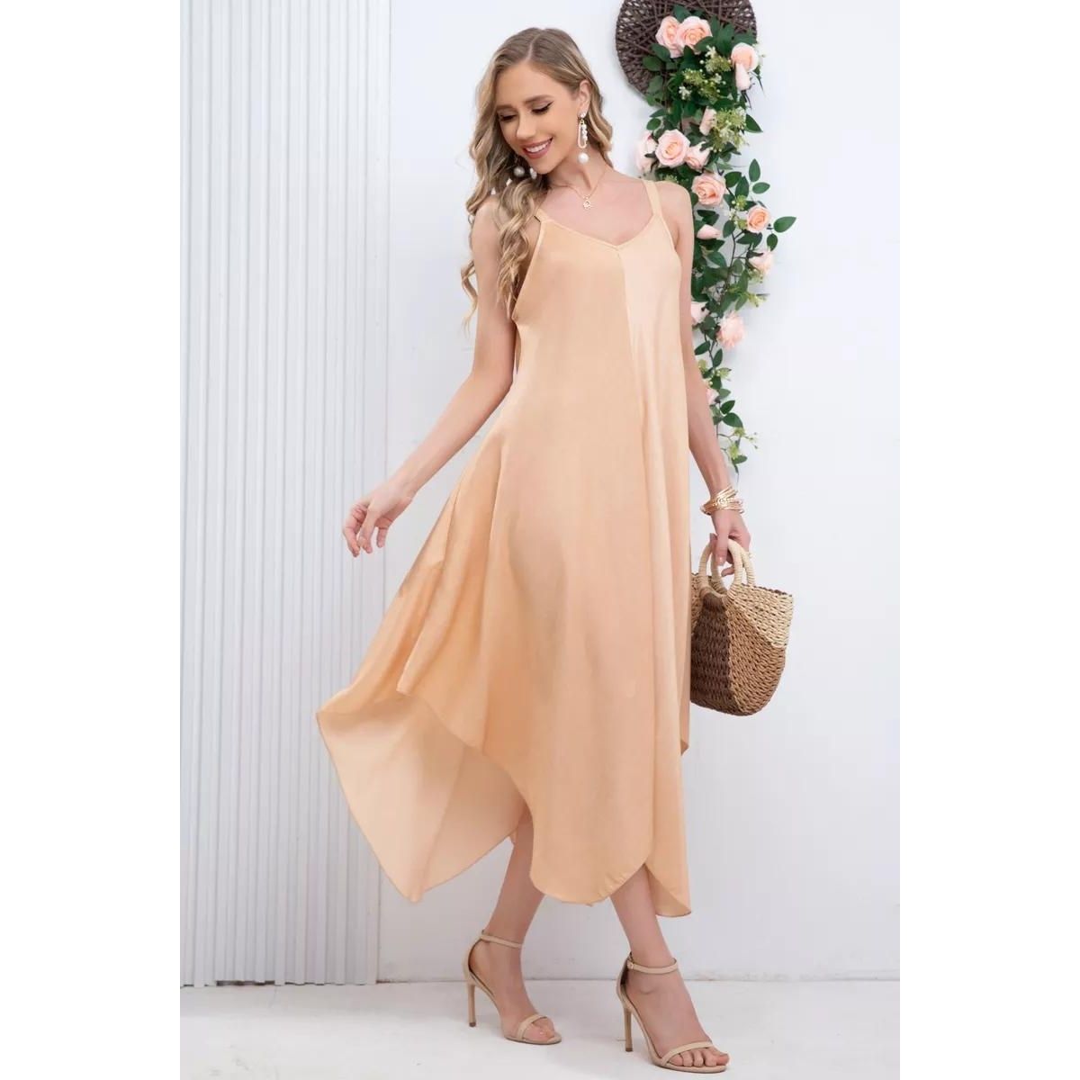 MAXI VESTIDO MUJER LIKESHOP LARGO ASIMÉTRICO VERANO PREMIUM 319 - 3