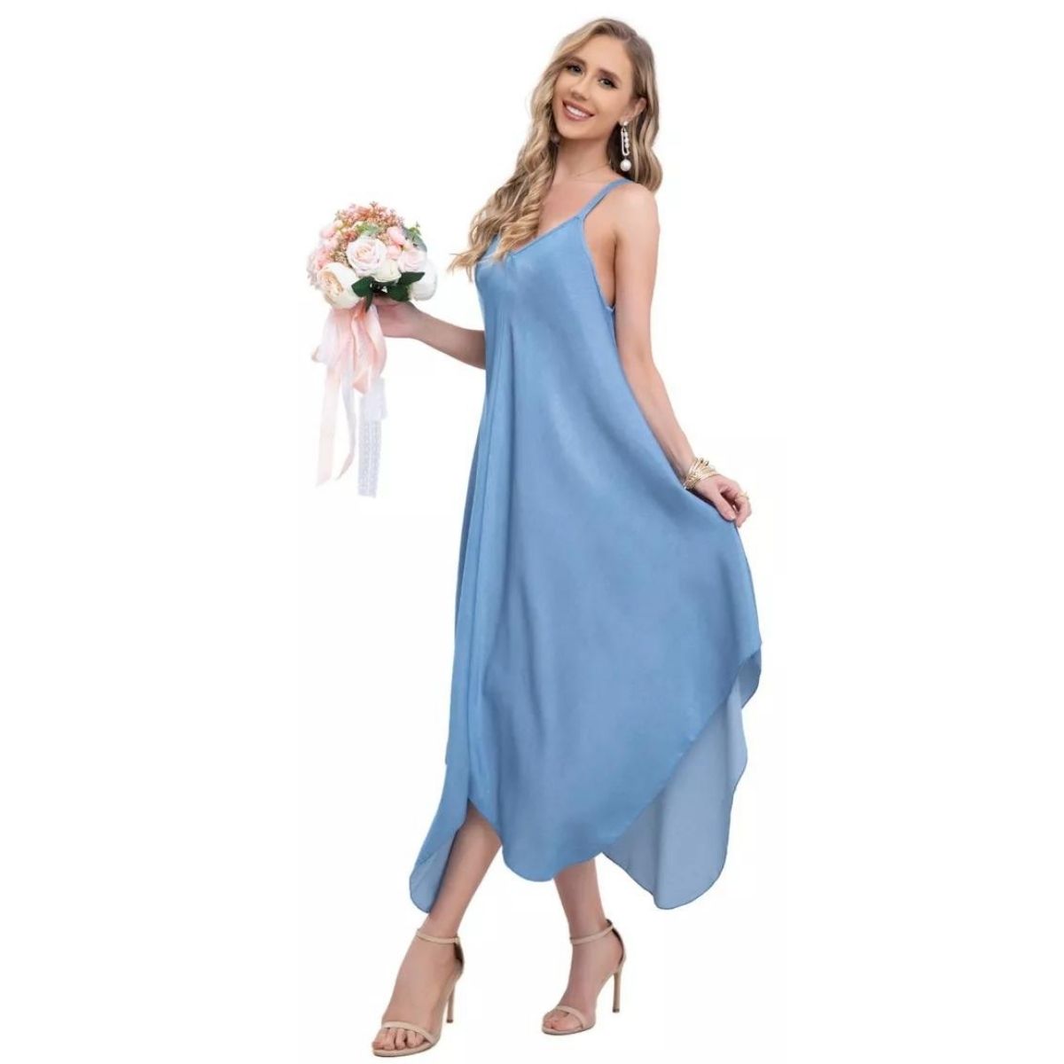 MAXI VESTIDO MUJER LIKESHOP LARGO ASIMÉTRICO VERANO PREMIUM 319 - 4
