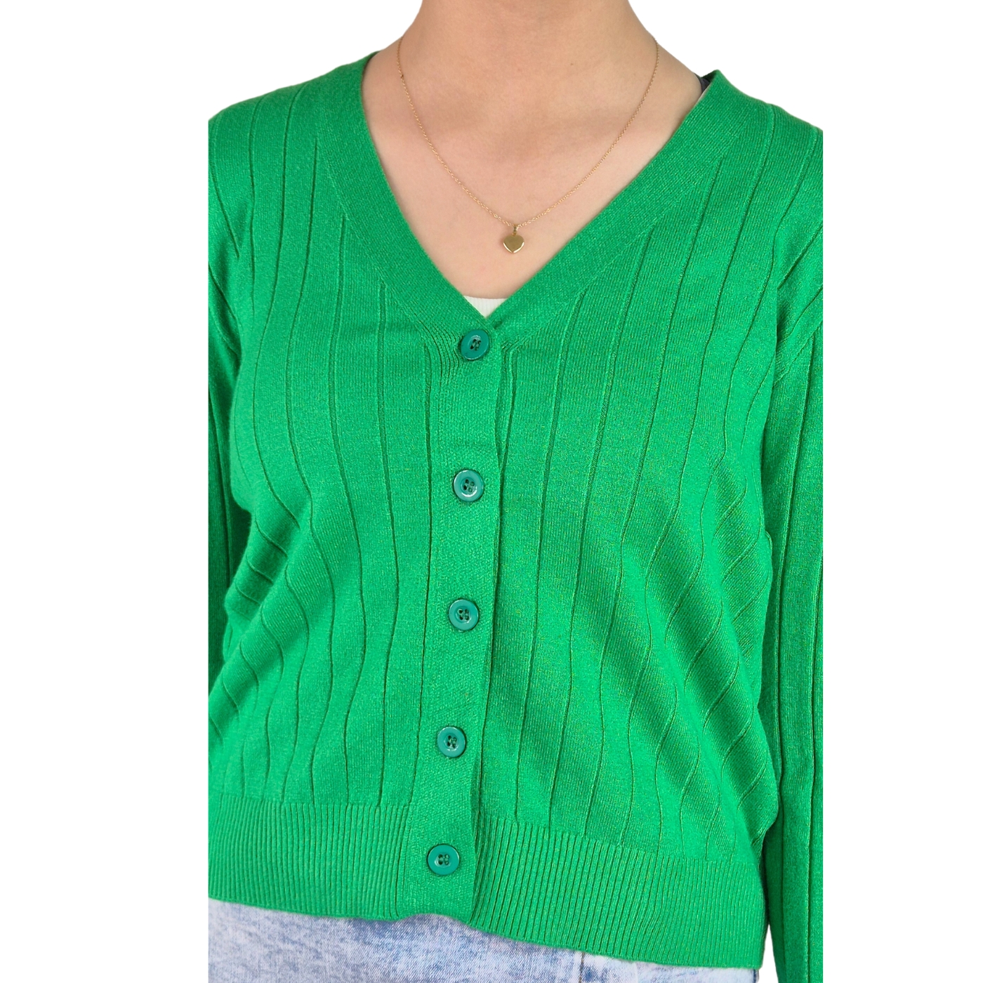 SWEATER MUJER CARDIGAN BOTONES OTOÑO CUELLO V DISEÑO 6009 - 1