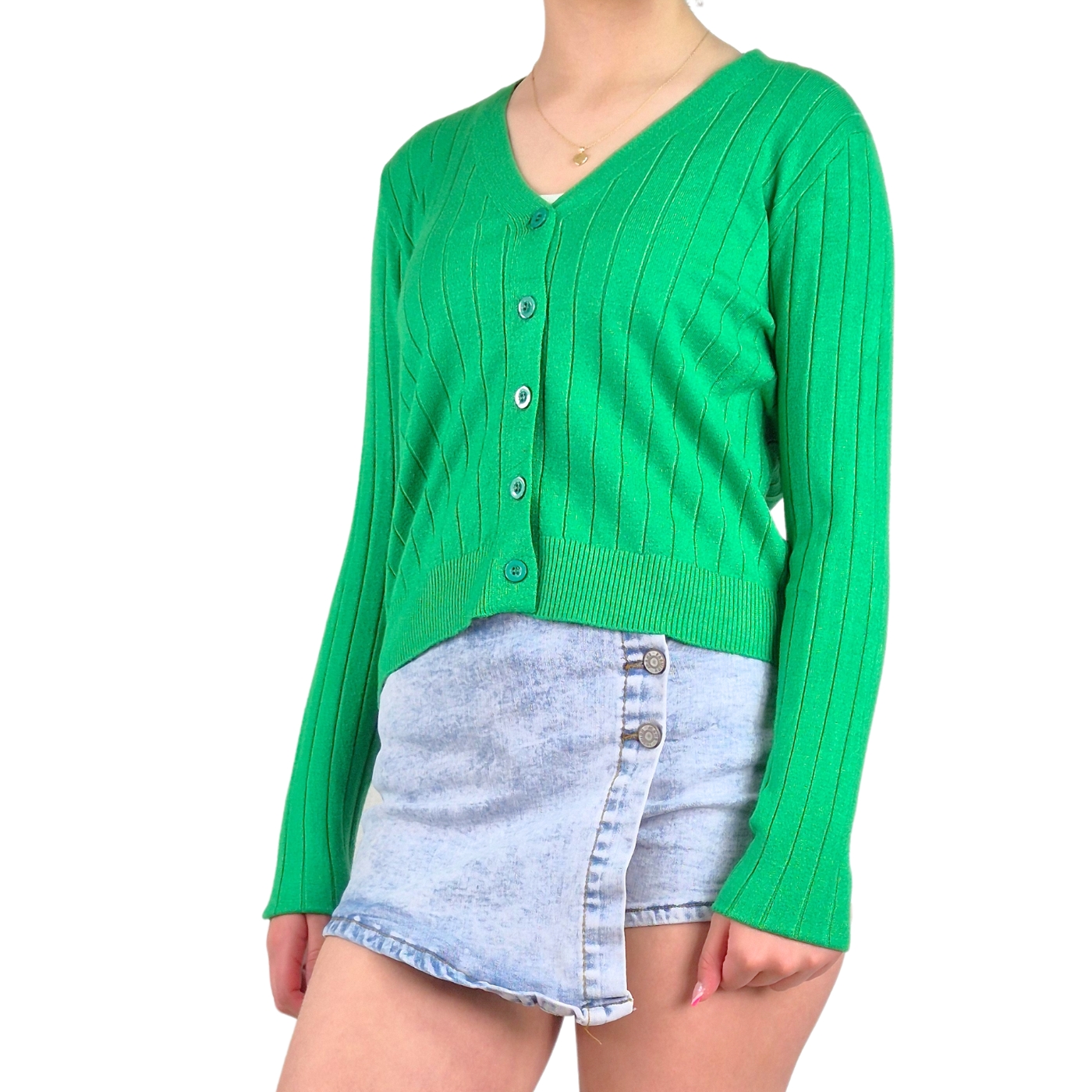 SWEATER MUJER CARDIGAN BOTONES OTOÑO CUELLO V DISEÑO 6009 - 2