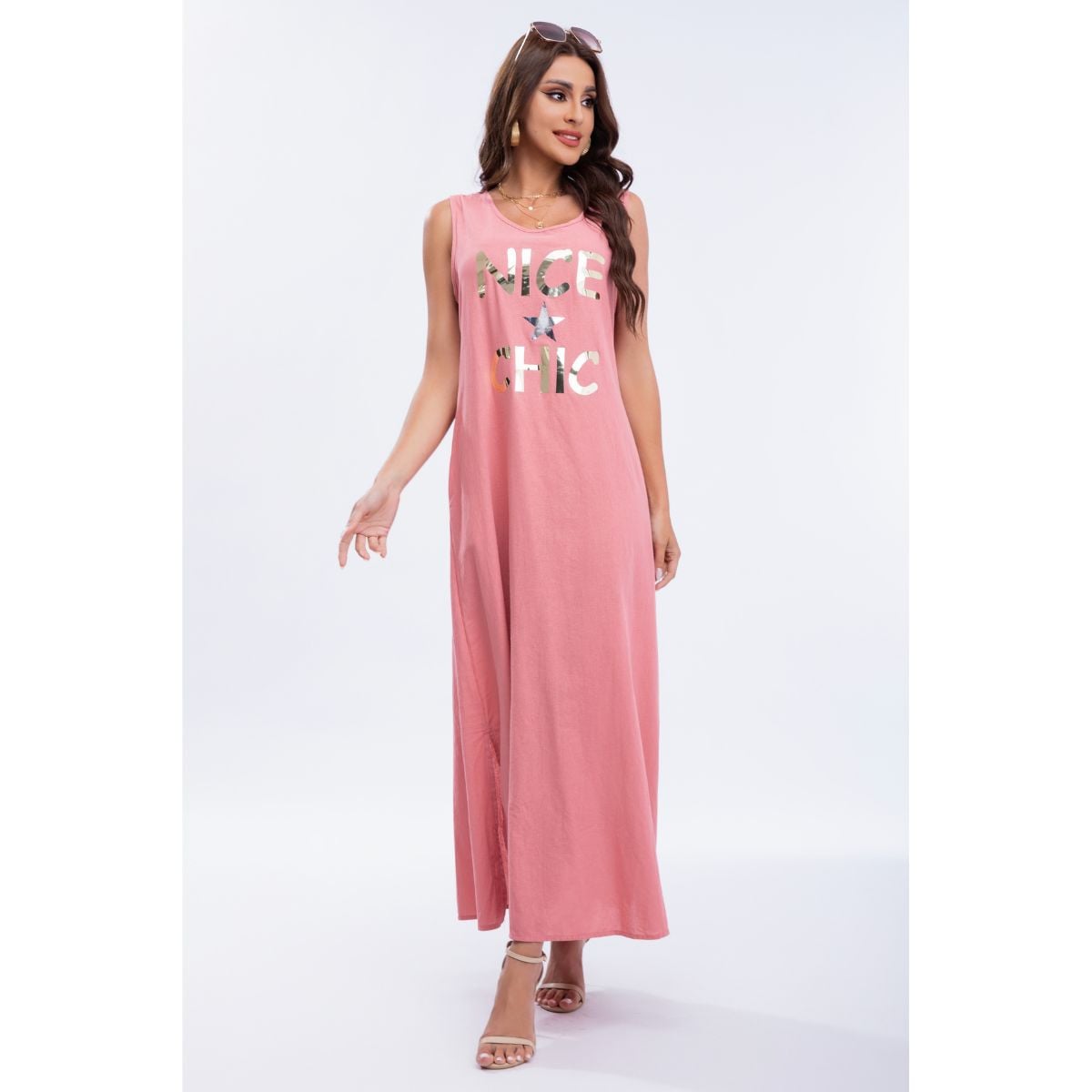 VESTIDO LINO MUJER LIKESHOP LARGO PRIMAVERA VERANO VARIEDAD COLORES 300 - 2