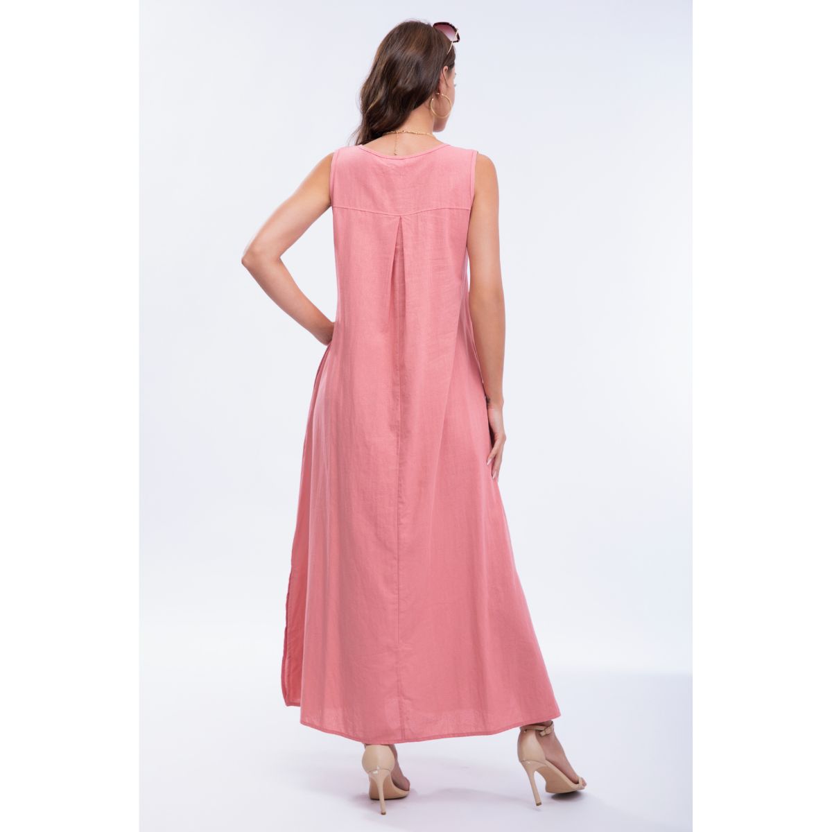 VESTIDO LINO MUJER LIKESHOP LARGO PRIMAVERA VERANO VARIEDAD COLORES 300 - 3