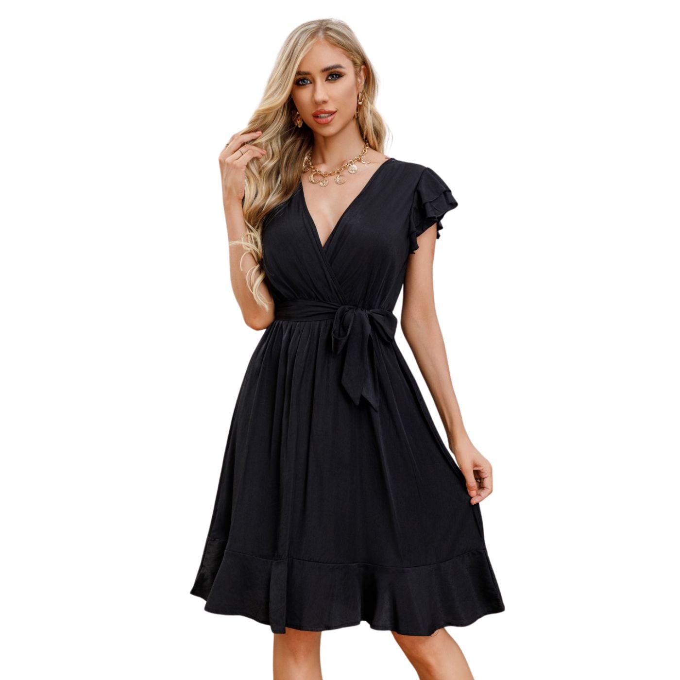 Vestido Corto Primavera Mujer Manga Corta Casual y Eventos 327 - 1