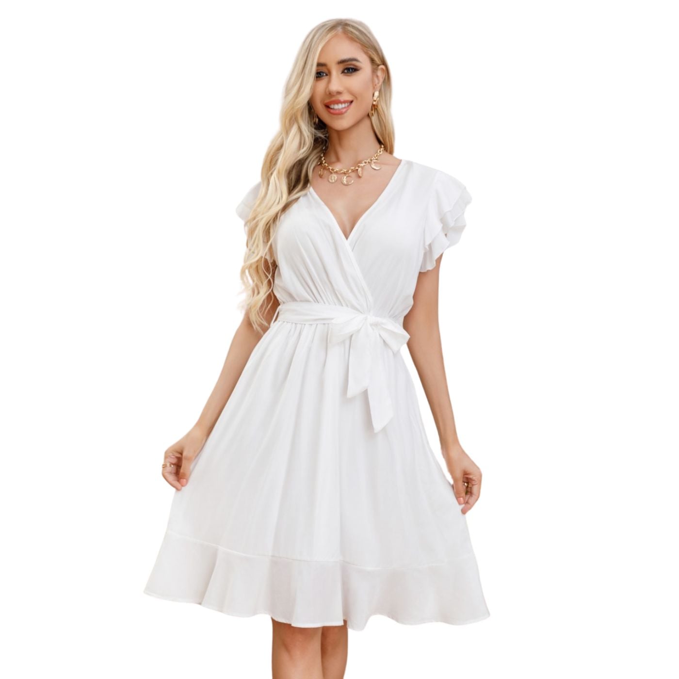 Vestido Corto Primavera Mujer Manga Corta Casual y Eventos 327 - 1