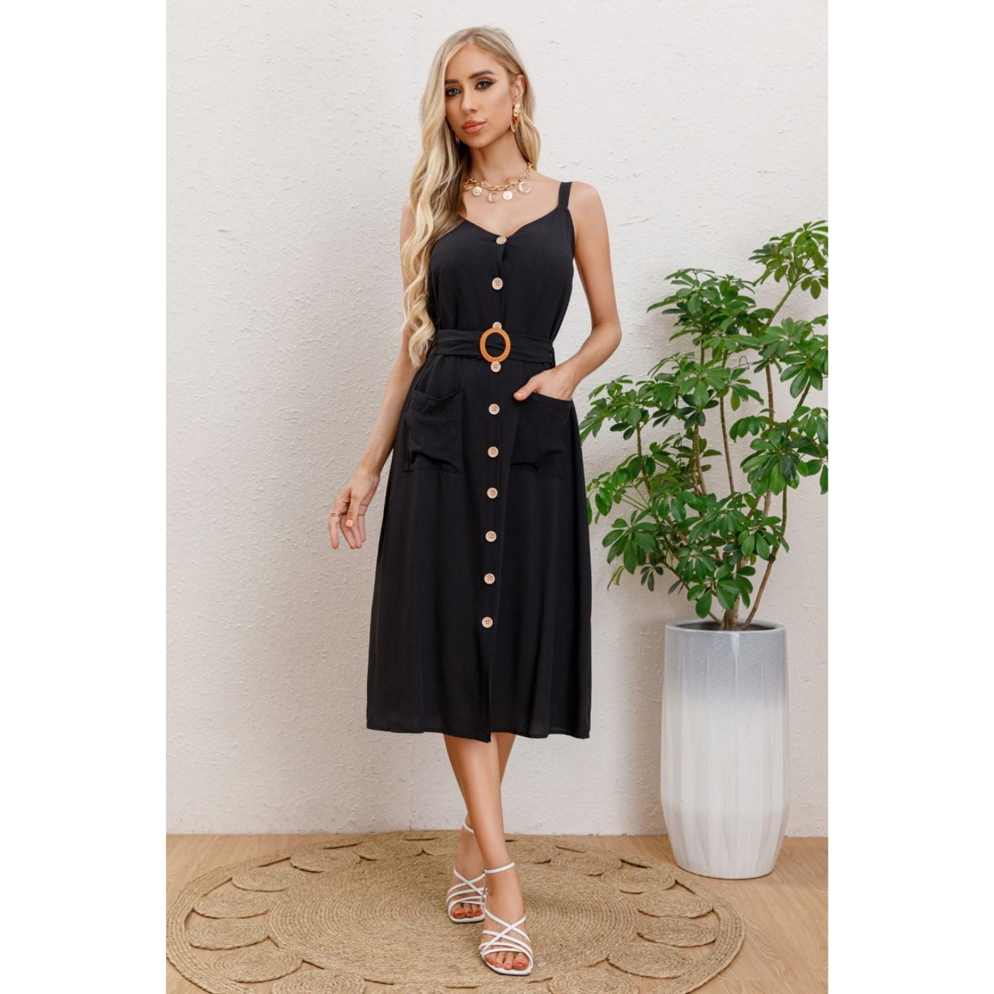 Vestido Largo Primavera Mujer Semi Formal, Casual Botones Premium 337 - 1