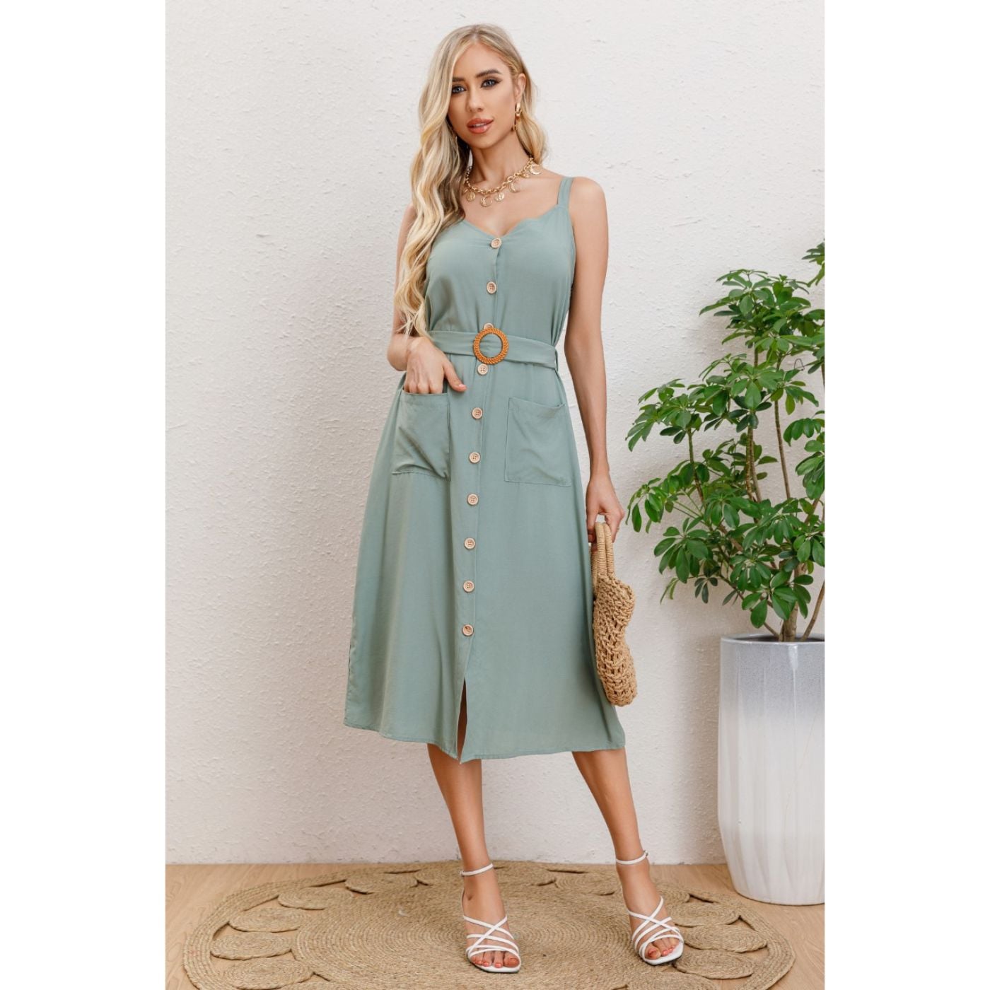 Vestido Largo Primavera Mujer Semi Formal, Casual Botones Premium 337 - 1