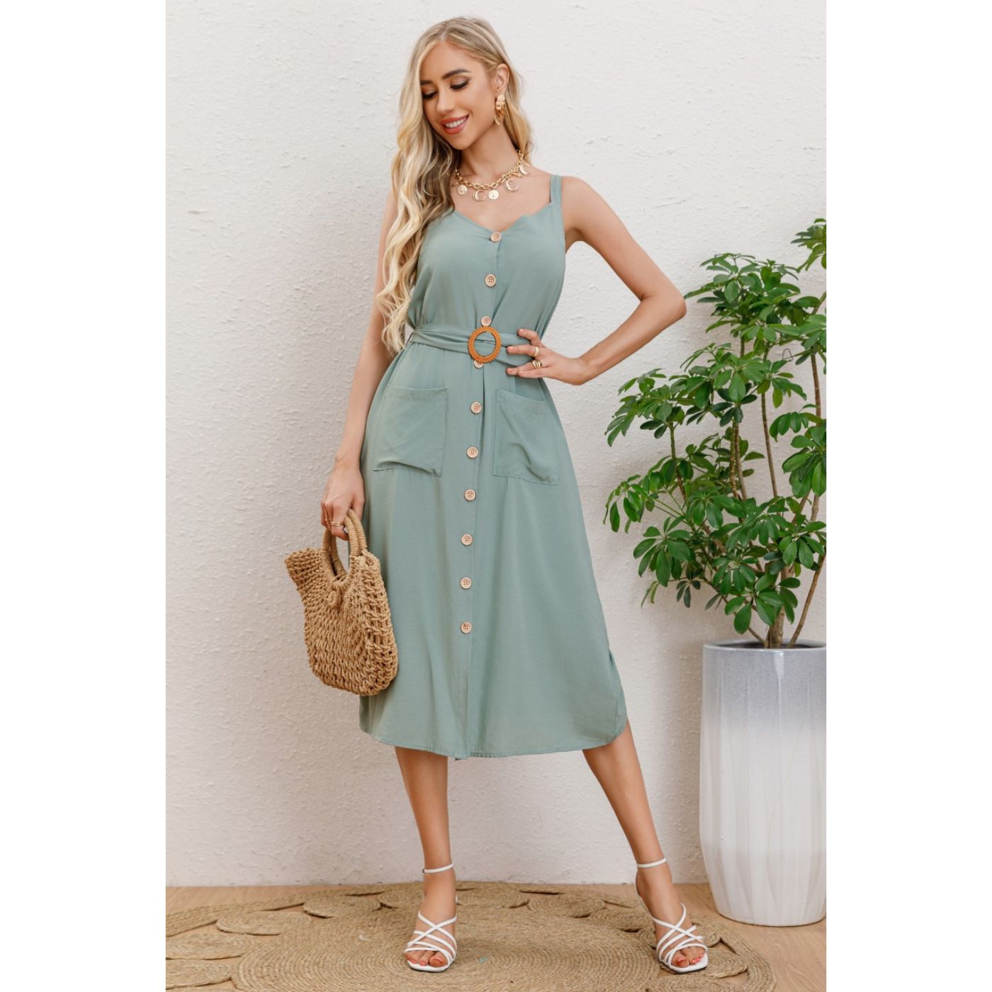 Vestido Largo Primavera Mujer Semi Formal, Casual Botones Premium 337 - 2