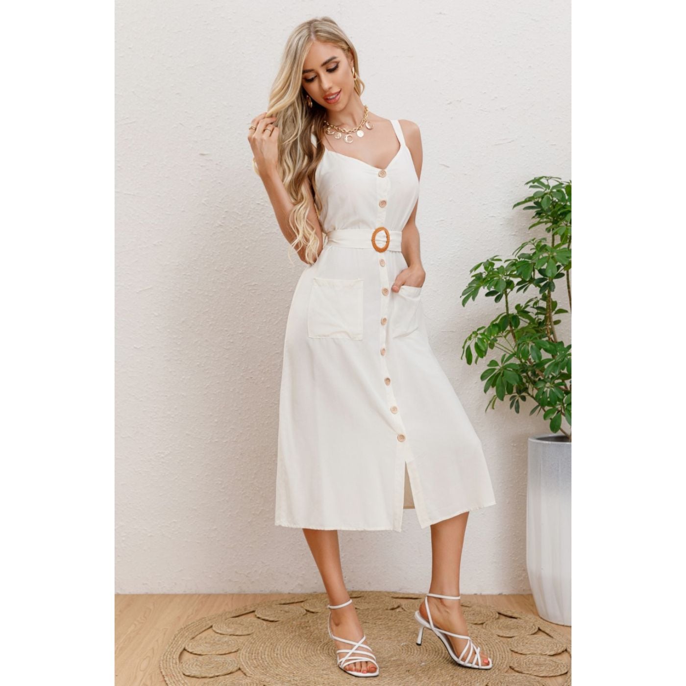 Vestido Largo Primavera Mujer Semi Formal, Casual Botones Premium 337 - 2
