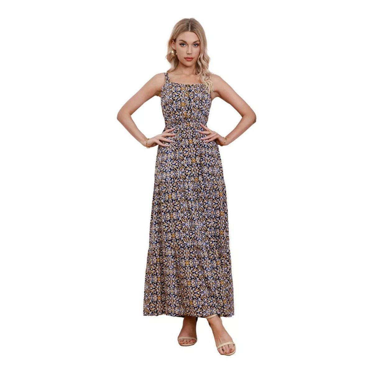 MAXI VESTIDO MUJER LIKESHOP VERANO LARGO FLORAL MAXI 229 - 1