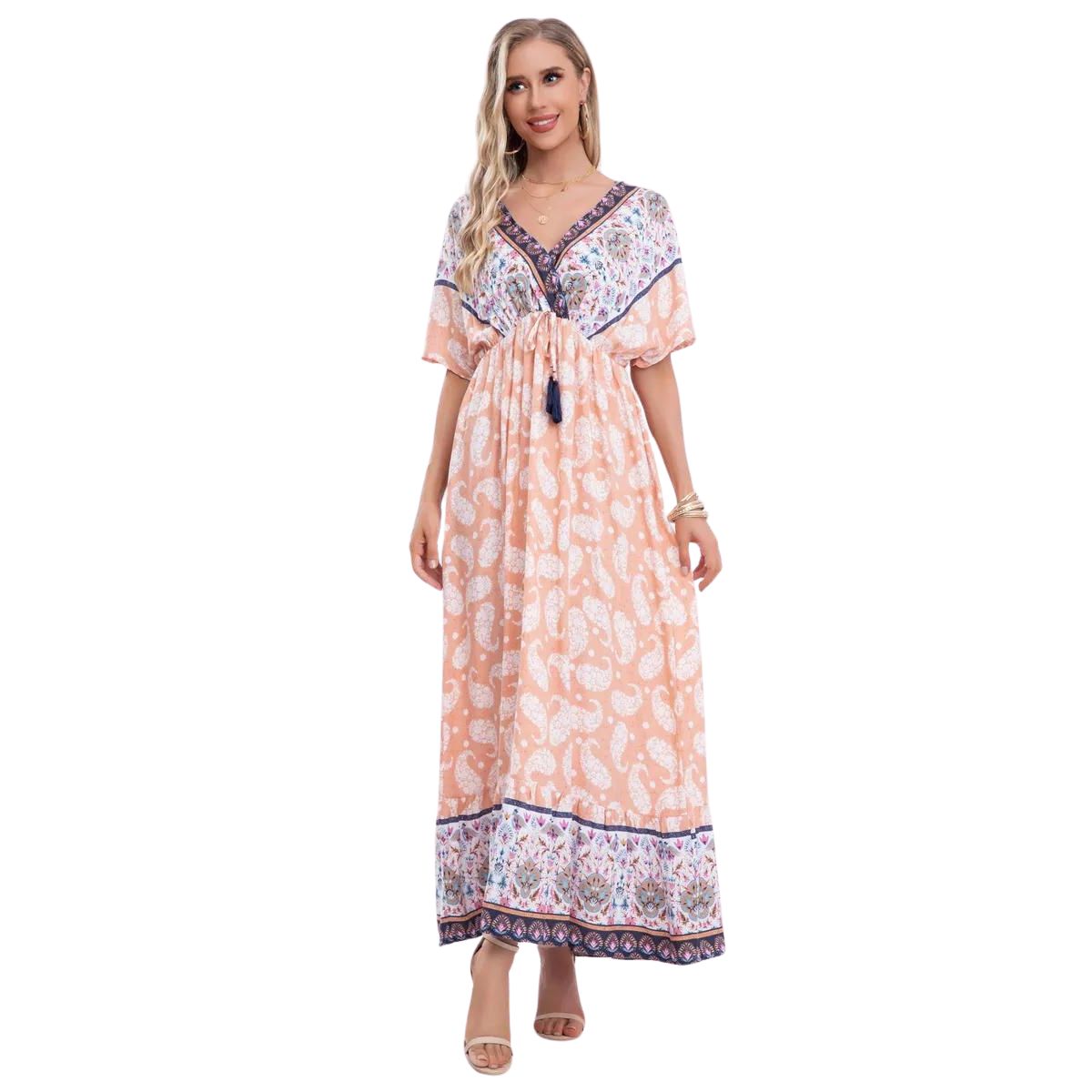 VESTIDO LARGO ALGODÓN MUJER LIKESHOP PRIMAVERA FLORES CALIDAD 273 - 2